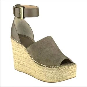 Marc Fisher Adalyn Olive Suede Espadrille Sandals 8.5M